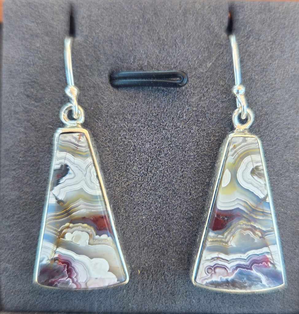 Lace Agate Triangular Drop Earrings Lace Agate Triangular Drop Earrings