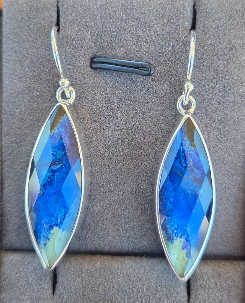 Azurite Malachite Marquise Earrings Azurite Malachite Marquise Earrings