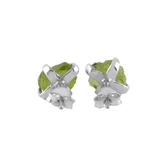 Rough Peridot Sterling Silver Post Earrings Rough Peridot Sterling Silver Post Earrings