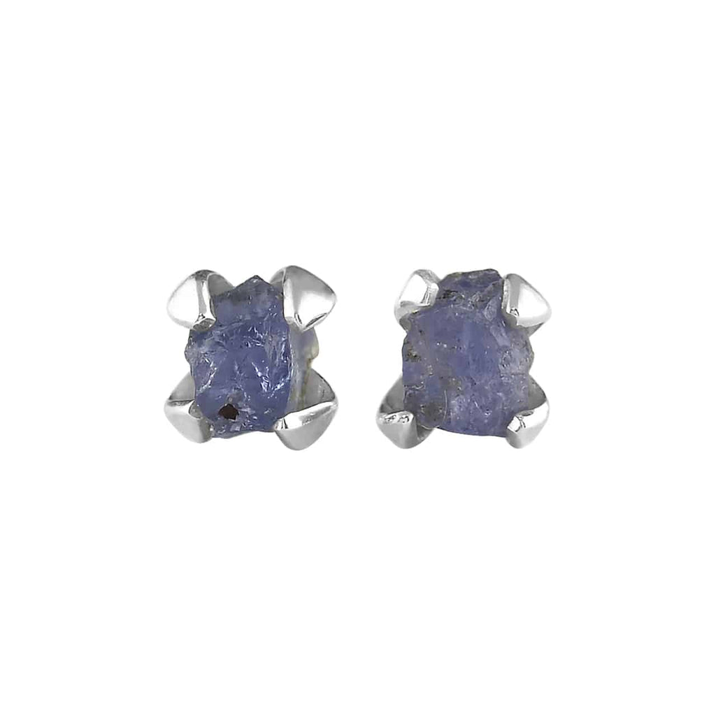 Rough Tanzanite Sterling Silver Post Earrings Rough Tanzanite Sterling Silver Post Earrings