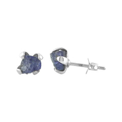 Rough Tanzanite Sterling Silver Post Earrings Rough Tanzanite Sterling Silver Post Earrings
