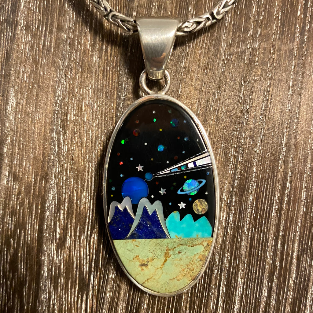 Mountain Galaxy Inlay Pendant - David Freeland Jr. Mountain Galaxy Inlay Pendant - David Freeland Jr.