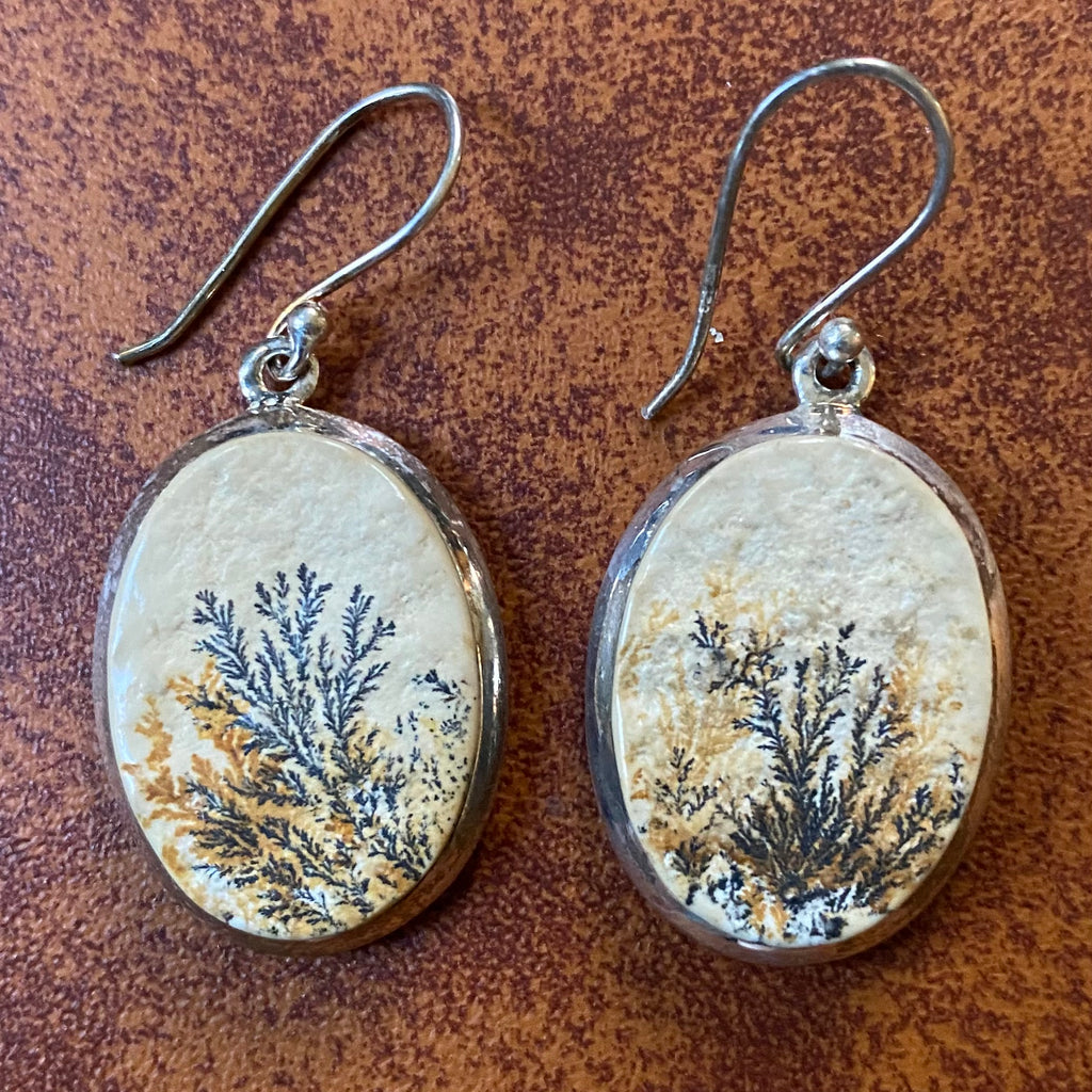 German Dendritic Psilomelane Earrings German Dendritic Psilomelane Earrings