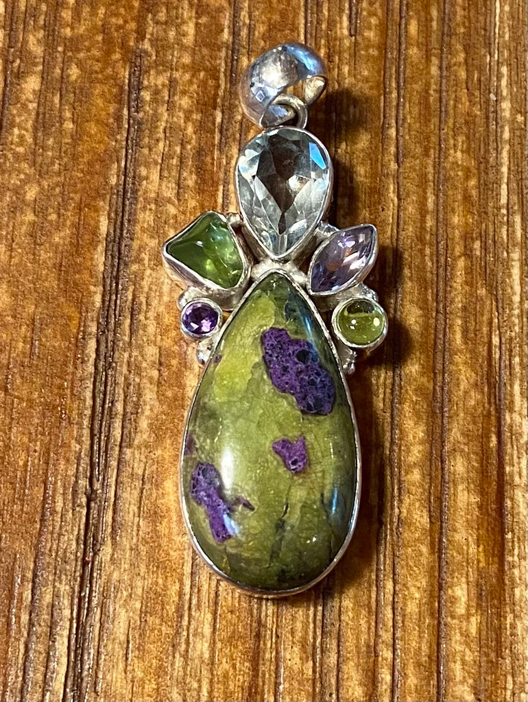 Ruby Zoisite Pendant w/ Amethyst, Peridot, & Prasiolite Ruby Zoisite Pendant w/ Amethyst, Peridot, & Prasiolite