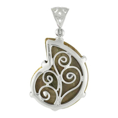 Ammonite Pendant w/ Turquoise Inlay Ammonite Pendant w/ Turquoise Inlay