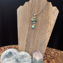 Labradorite Pendant w/ Peridot & Topaz Labradorite Pendant w/ Peridot & Topaz