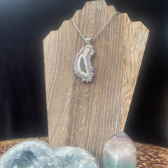 Druzy Agate Slice Pendant Druzy Agate Slice Pendant