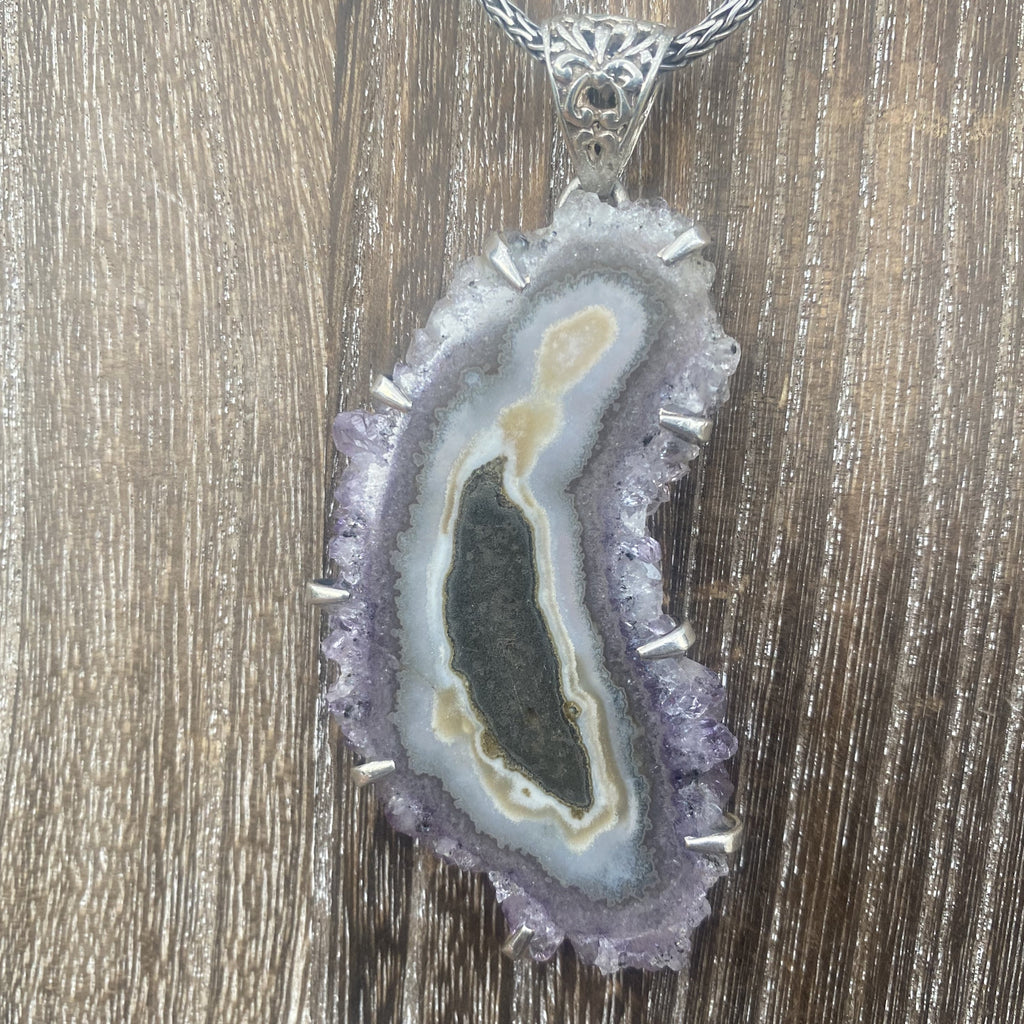 Druzy Agate Slice Pendant Druzy Agate Slice Pendant