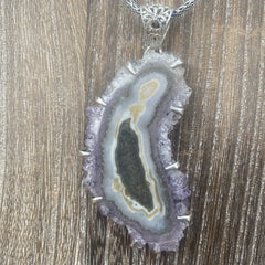 Druzy Agate Slice Pendant Druzy Agate Slice Pendant