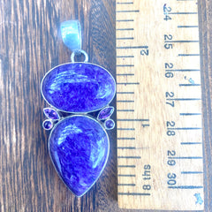 Charoite and Amethyst Pendant Charoite and Amethyst Pendant