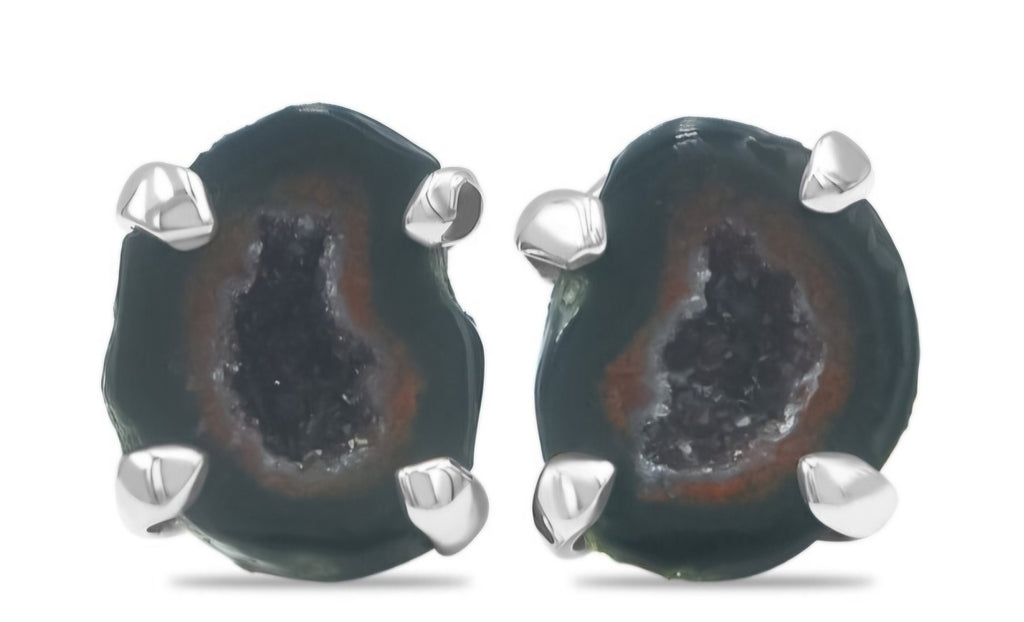 Agate Geode Post Earrings