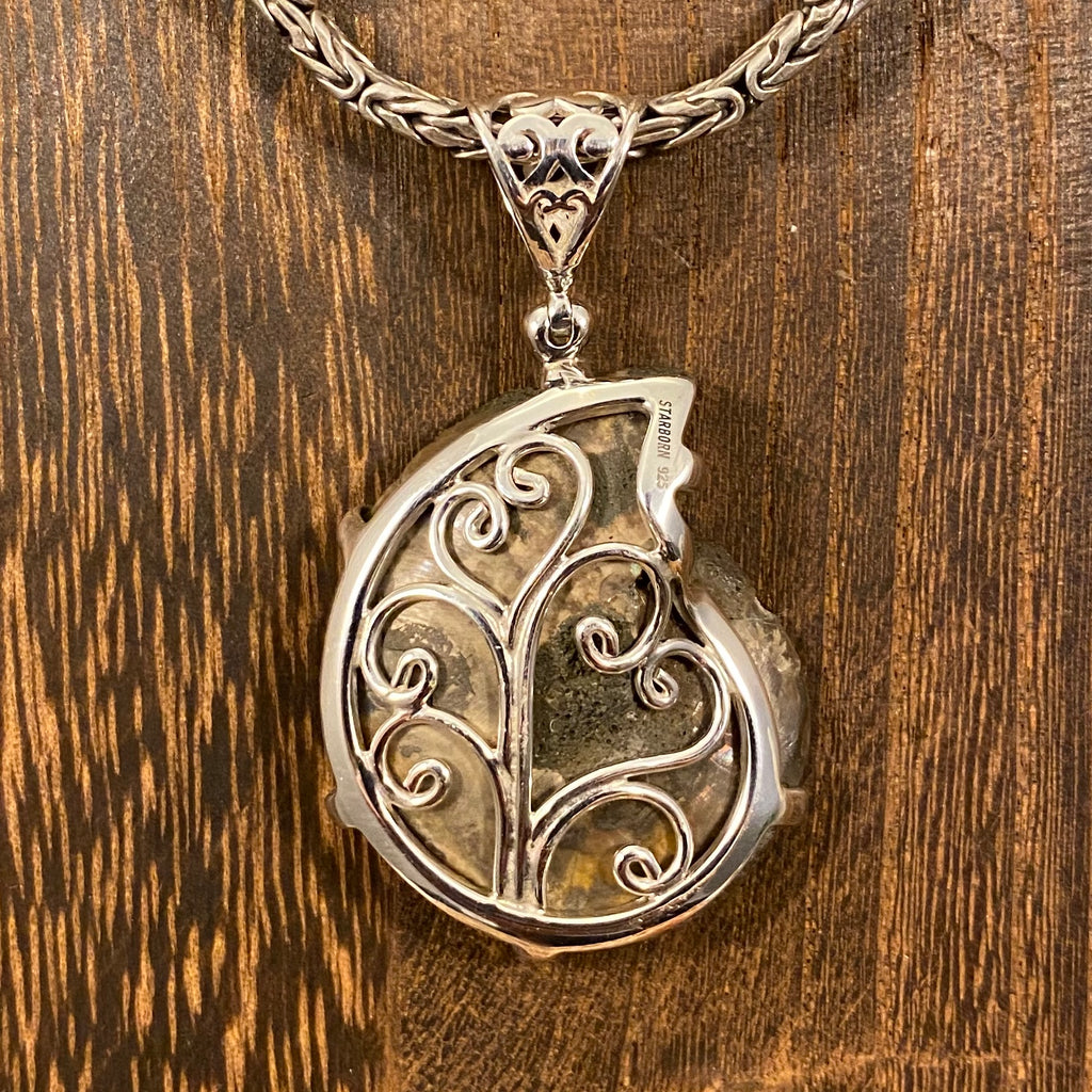 Ammonite / Sterling Silver Pendant