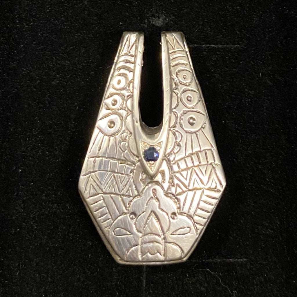 Cadet Cruiser Sterling Silver Pendant w/ Sapphire - Ramstar Designs