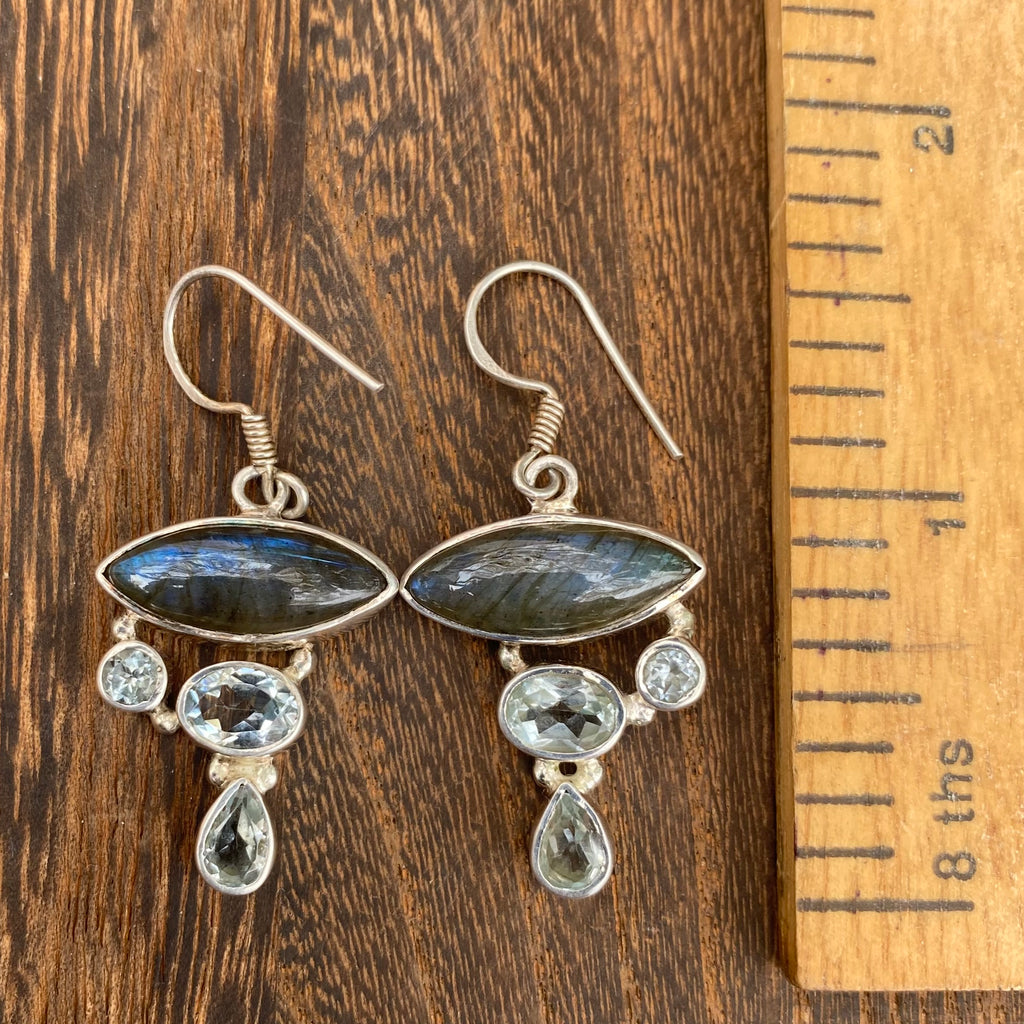 Labradorite & Blue Topaz Earrings