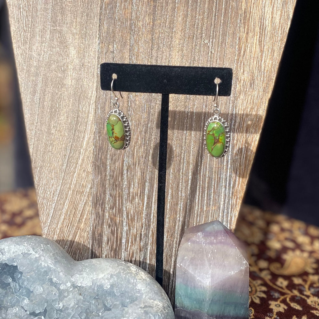 Lime Green Turquoise Earrings