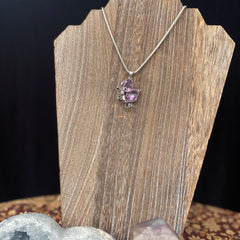 Amethyst Butterfly Pendant w/ Ruby, Sapphire & Emerald Accents